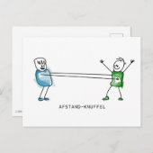 Afstand-Knuffel Briefkaart (Voorkant / Achterkant)