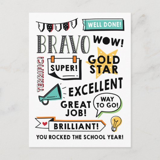 Afstand leren Einde jaar Briefkaart (Voorkant)