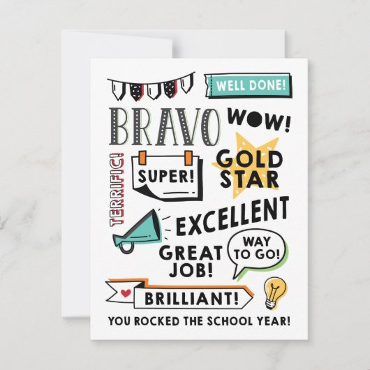 Afstand leren Einde jaar kaart (Voorkant)