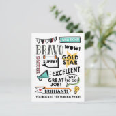 Afstand leren Einde jaar kaart (Staand voorkant)