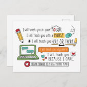 Afstand leren Student Aanmoediging Briefkaart (Voorkant / Achterkant)