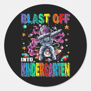 Afstand naar school in kindergarten ronde sticker