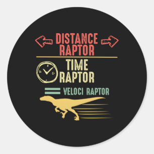 Afstand Raptor over tijd Raptor staat gelijk aan V Ronde Sticker