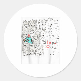 Afstand T-shirt Ronde Sticker