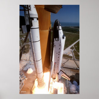 Afstand van de Space Shuttle "Endeavor" Poster