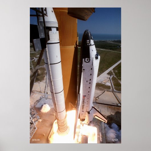 Afstand van de Space Shuttle "Endeavor" Poster (Voorkant)