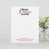 Afstemmen op muziek op uw briefhoofd (Staand voorkant)