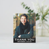 Afstudeer Dank Je Moderne Foto Postkaart BW (Staand voorkant)