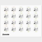 Afstudeer Dank Je Script Black Goud Confetti Ronde Sticker (Vel)
