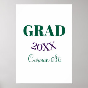 afstudeer felicitaties groen paars vet jaar 20XX a Poster