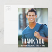 Afstudeer Modern Foto Bedankkaart BWB Briefkaart (Voorkant / Achterkant)