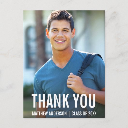 Afstudeer Modern Foto Bedankkaart BWB Briefkaart (Voorkant)