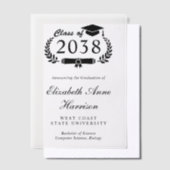 Afstudeeraankondiging Vellum Overlay Vellum Uitnodigingen (Offset)