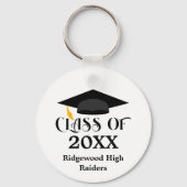 Afstudeerafsluiter uw schoolnaam sleutelhanger (Voorkant)