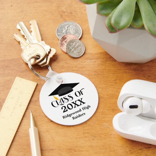 Afstudeerafsluiter uw schoolnaam sleutelhanger (Bureau)