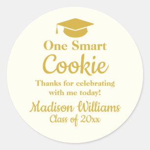 Afstudeercadeau Eén Slimme Cookie om mee te nemen Ronde Sticker
