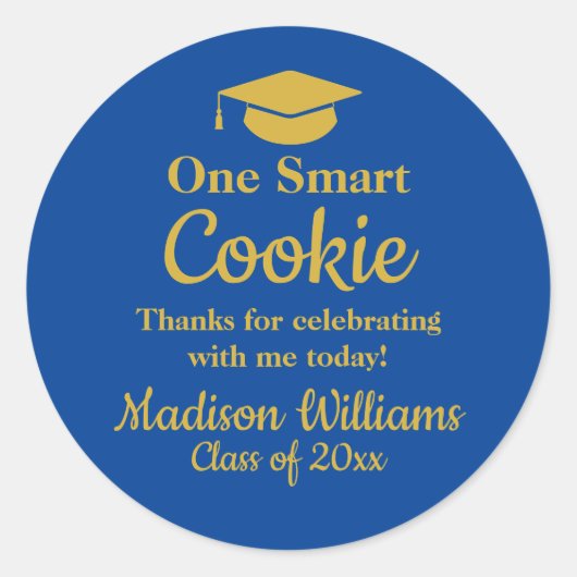 Afstudeercadeau One Smart Cookie om mee te nemen Ronde Sticker (Voorkant)