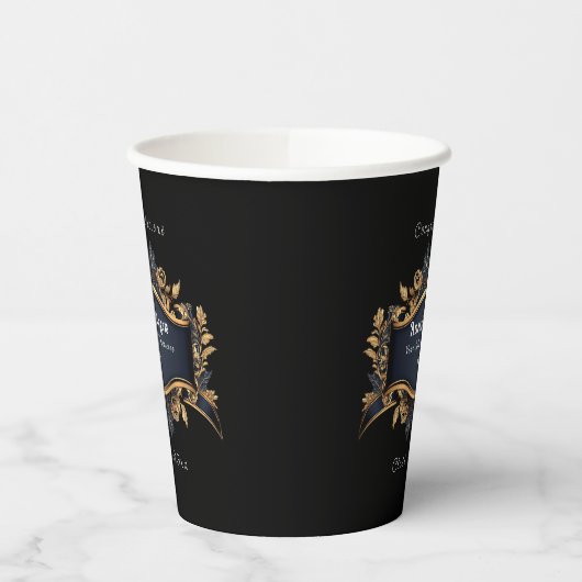 Afstudeercaduceus Elegant Zwart Goud Wit Papieren Bekers