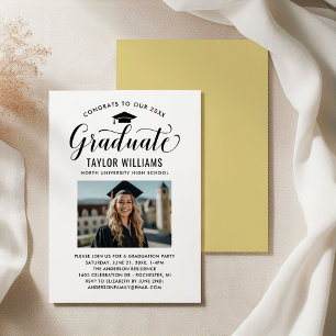 Afstudeercalligrafie Foto Gouden Afstudeerfeest Kaart