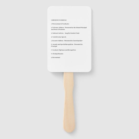 - Afstudeerceremonie schema gastprogramma Handwaaier (Achterkant)