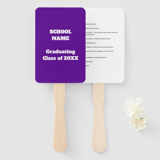 Afstudeerceremonie Schema Gastprogramma - Handwaaier (Voorkant en achterkant)