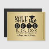 Afstudeerdatum Bewaren Zwart Typografie Goud (Voorkant / Achterkant)