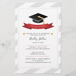 Afstudeerder 2022 Graduation Party Modern Invitati Briefpapier