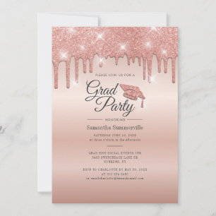 Afstudeerder 2022 Roos Gold Glitter Graduation Par Kaart