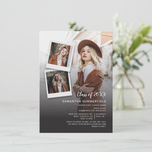 Afstudeerder 2025 Multi Photo Script Graduation Pa Kaart (Staand voorkant)