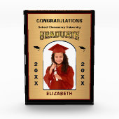 Afstudeerder Afstuderen Afstuderen Gold Aangepast Fotoblokken (Voorkant)