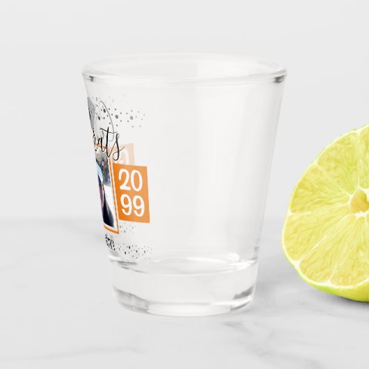 Afstudeerder afstuderen gecomprimeerd Sinaasappel  Shot Glas (Rechts)