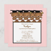 Afstudeerder Beer Kindergarten Afstuderen Uitnodig Kaart (Voorkant / Achterkant)