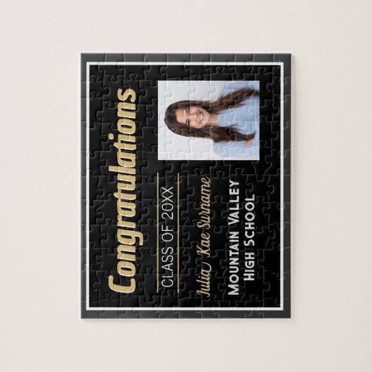 Afstudeerder cadeau! Aangepast Afstuderen Gefelici Legpuzzel (Verticaal)