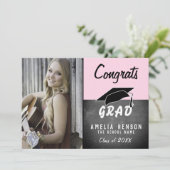 Afstudeerder Chalkboard Roze Afstuderen van de Fot (Staand voorkant)