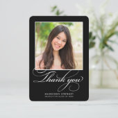 AFSTUDEERDER DANK U chique foto eenvoudige kalligr Bedankkaart (Staand voorkant)