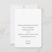 AFSTUDEERDER DANK U chique foto eenvoudige kalligr Bedankkaart (Achterkant)