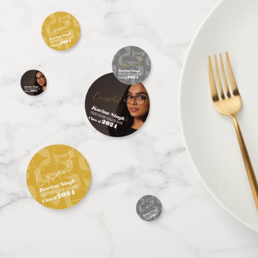 AFSTUDEERDER! Eenvoudig Modern Afstuderen foto con Confetti (Groep)