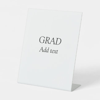 Afstudeerder eenvoudige minimalistische afstuderen reclamebord met voetstuk