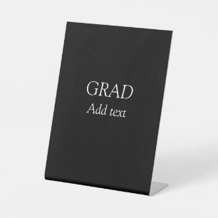 Afstudeerder eenvoudige minimalistische afstuderen reclamebord met voetstuk