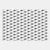 Afstudeerder Elegant Black Gradup Cap Script Inpakpapier Vel (Voorkant)