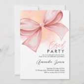 Afstudeerder feest 2025 Roze Bow Coquette Elegant Kaart (Achterkant)