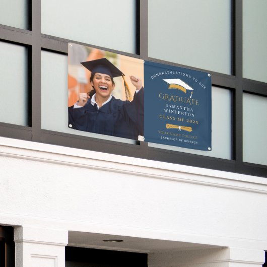 Afstudeerder Foto 2025 Afstuderen Custom Spandoek (Buitenkant Gebouw)