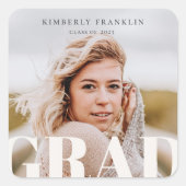 AFSTUDEERDER Foto Afstuderen Vierkante Sticker (Voorkant)