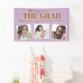Afstudeerder Foto Collage Paars Afstuderen Sign Spandoek (Insitu)