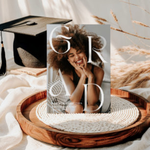 Afstudeerder Gestapelde letters Typografie Afstude Kaart