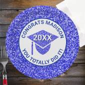 Afstudeerder Glam Navy Pet Elegant Graduation Part Papieren Bordje