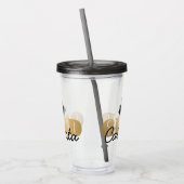 Afstudeerder Gold Black Graduation Cap Monogram Na Acryl Drinkbeker (Links)