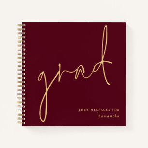 Afstudeerder Gold Script Bourgondië Afstuderen Gas Notitieboek