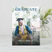 Afstudeerder in Pet en jurk foto Afstuderen aankon Kaart (Staand voorkant)