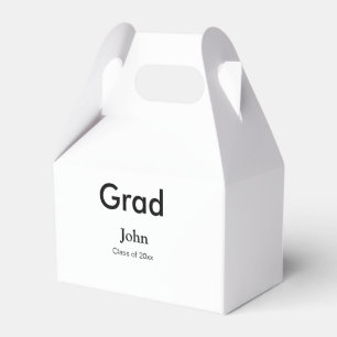 afstudeerder jongen voegt naam toe bevat datumteks bedankdoosjes